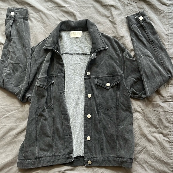 #80 Gray/Black Wash Button Up Jacket Size Medium - Picture 5 of 10